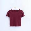 Women's Slim Fit Ice Silk Ruffled Crop Top