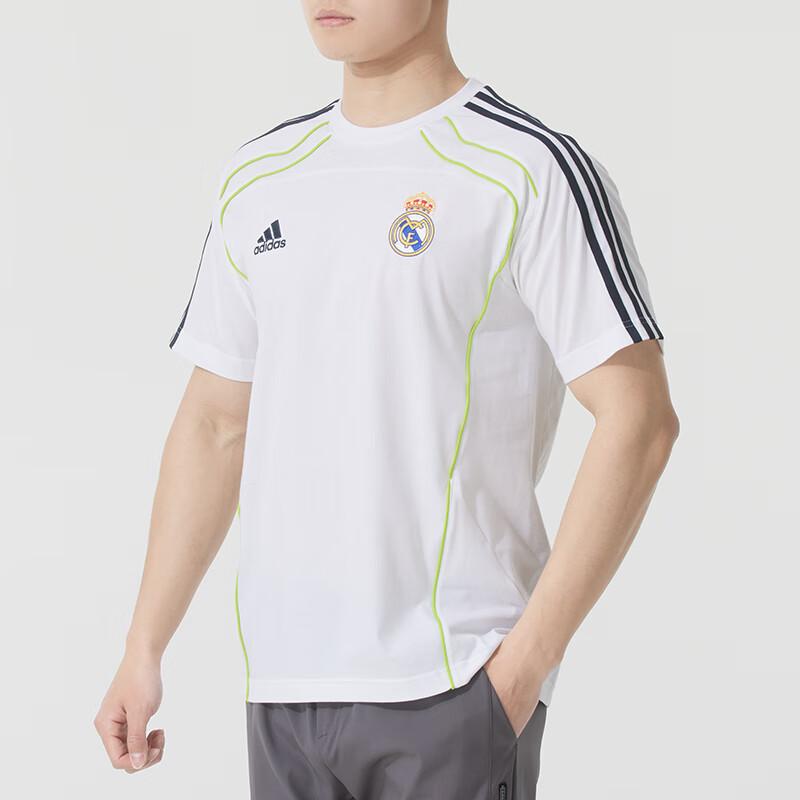 Adidas Breathable Comfortable Striped Raglan Short Sleeve T-Shirt Men Tops White JF2591