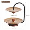 Ceramic Tray Double-layer Dessert Plate Afternoon Tea Dessert Plate Desktop Storage Container Ceramic Plate  Wood Tray