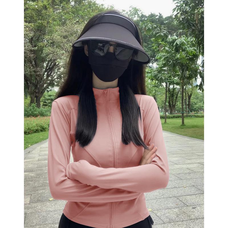 Women's Quick-Dry Long-Sleeve White Outdoor Yoga Jacket – Autumn/Winter, UV Protection