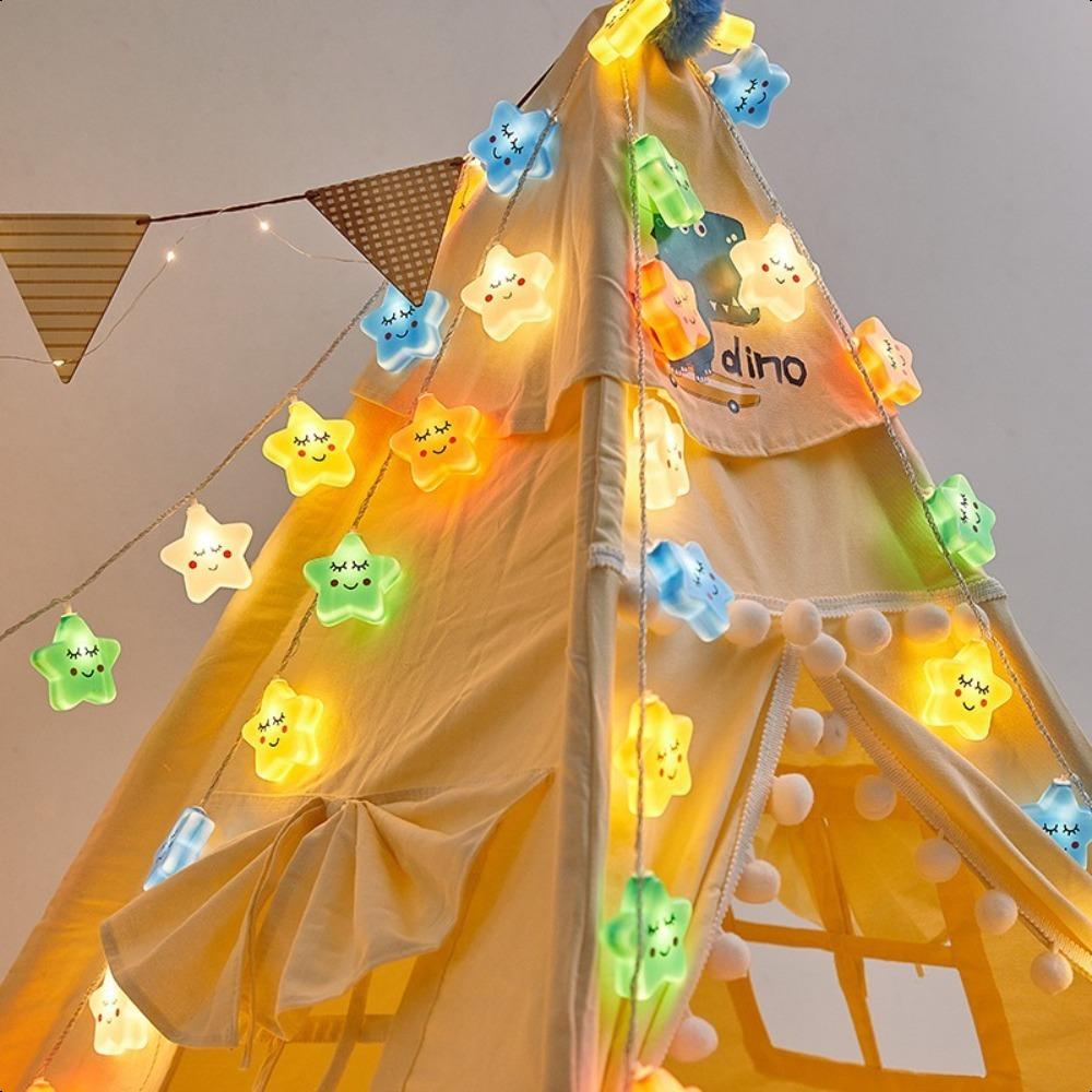 LED Colorful Stars Small Rainbow Cloud Decorative Lights Tent Hanging Lights Atmosphere Lights Decorative Lights Hanging Ornaments