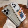 Phone Case For iPhone 16 15 14  Pro Max 11 Mini X XR XS 7 8Plus Transparent Card Slot Bag Holder Shockproof Wallet Cover