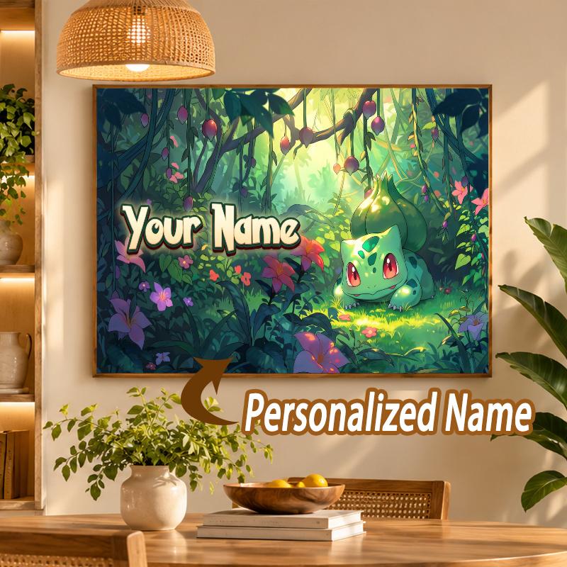 Bulbasaur Custom Name Diamond Painting Personalized 5D Full Drill DIY Diamond Art Home Decor