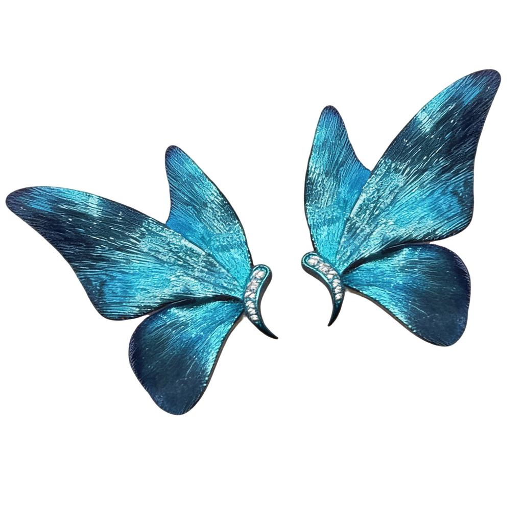 Butterfly Studs Earrings with Sparkling Rhinestones Alloy Lightweight Accessory For Casual And Formal Outfits