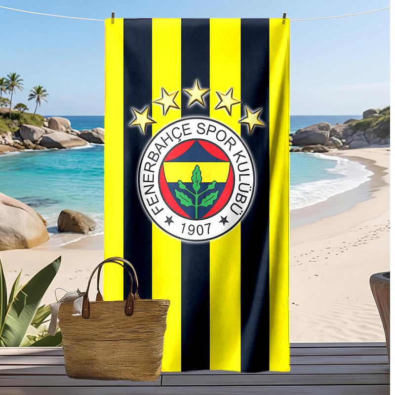Fenerbahce Printed Beach Towel Quick Dry Soft TowelPortable Large Rectangular Beach Blanket for Travel Swimming Pool