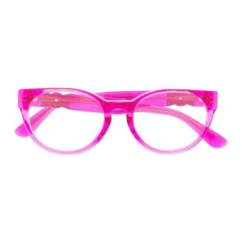 Versace Logo plate details acetate oval optical glasses children's rose 5695668 VK3323U5375-rose red 47