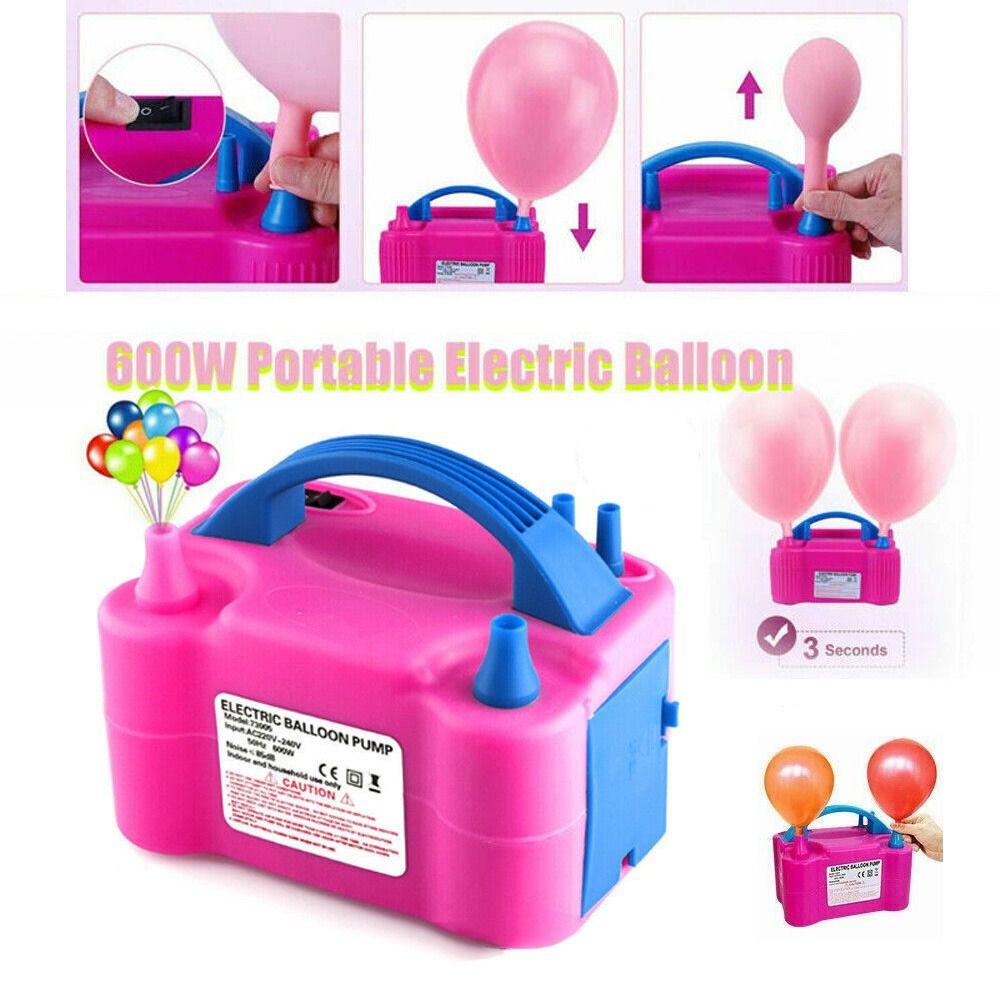 Durable 600W Electric Balloon Pump Dual Nozzles 110V Balloon Inflator Air Blower Inflator Party
