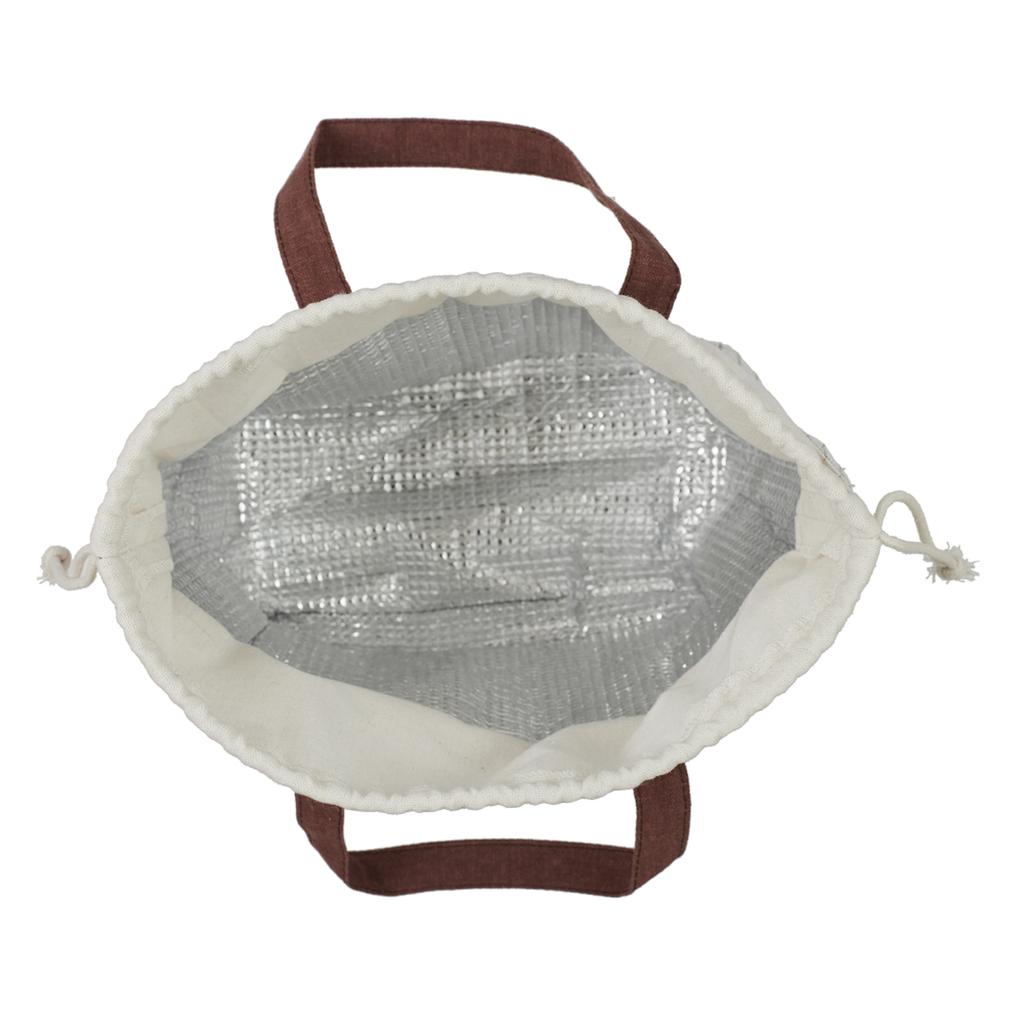 Les Trésors De Lily [A2297] - Pamuklu 'Gourmand Vorace' serin tutan beslenme çantası . . . . ' kestane bej - 22x19x12 cm