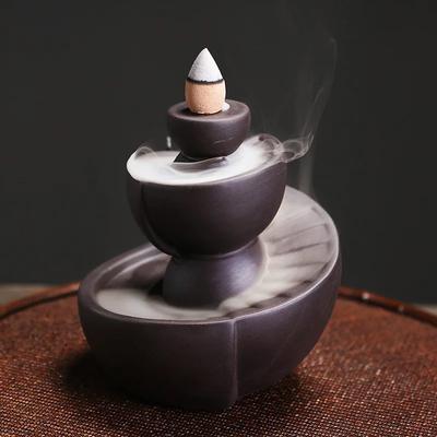 Creative Time Machine Type Handmade Ceramic Backflow Incense Burner Incense Stick Holder for Home Relaxation Decor Tea Pet