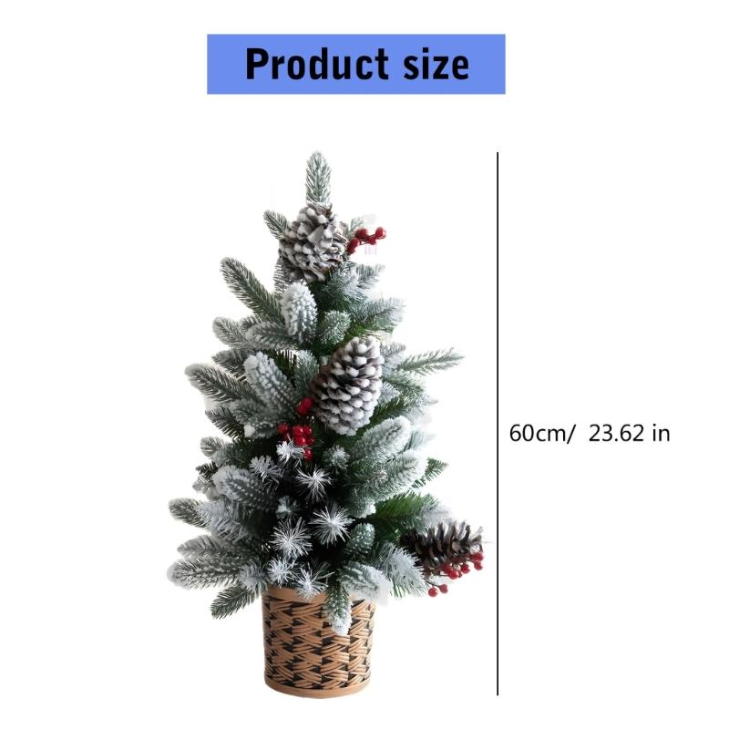 Artificial Christmas Tree with Pinecone Tabletop Accessories Festives Home Desktop Decoration Christmas Ornament