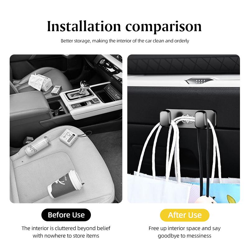 1Pcs Car Metal Storage Hook Organizer Interior Keyring For Toyota 86 Corolla Yaris Aygo CHR Camry Prius RAV4 Prado Hilux Supra