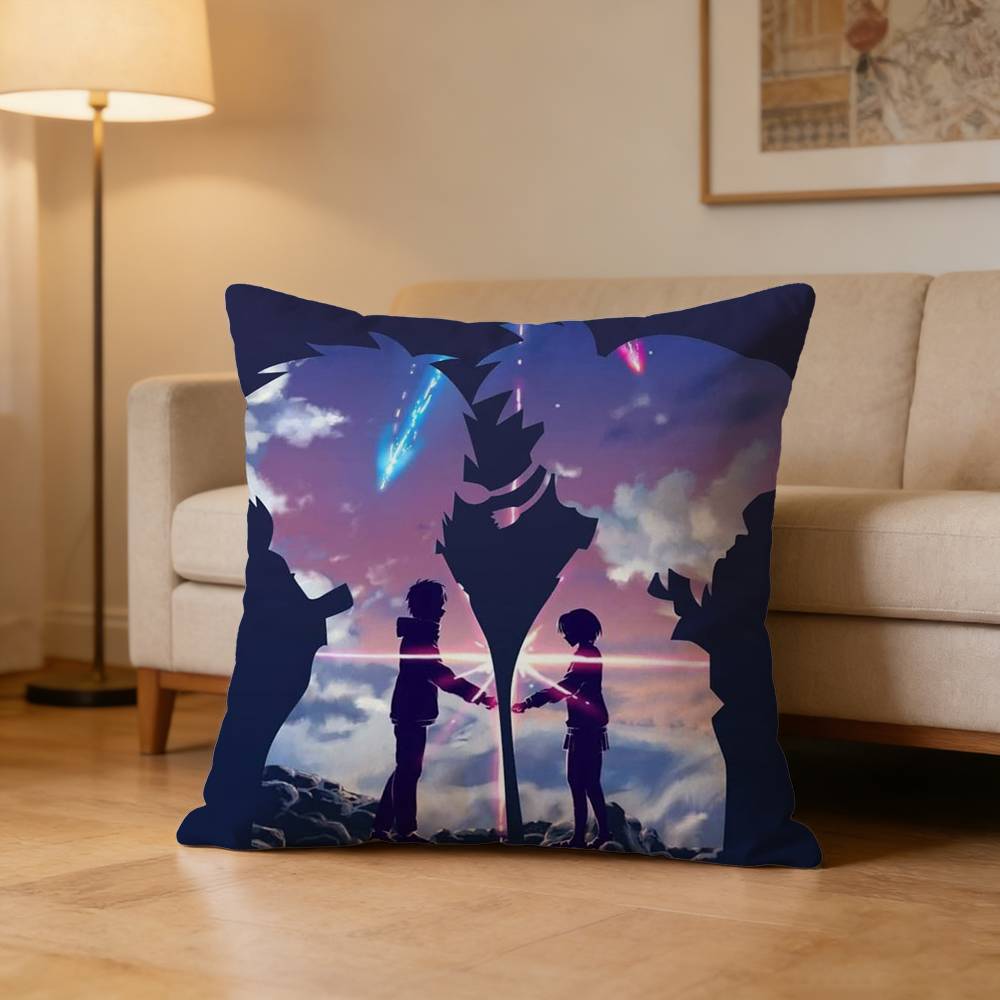 Classic Anime Your Name Pillow Case Pattern Printed Pillowcase For Living Room Sofa Cushion Cover