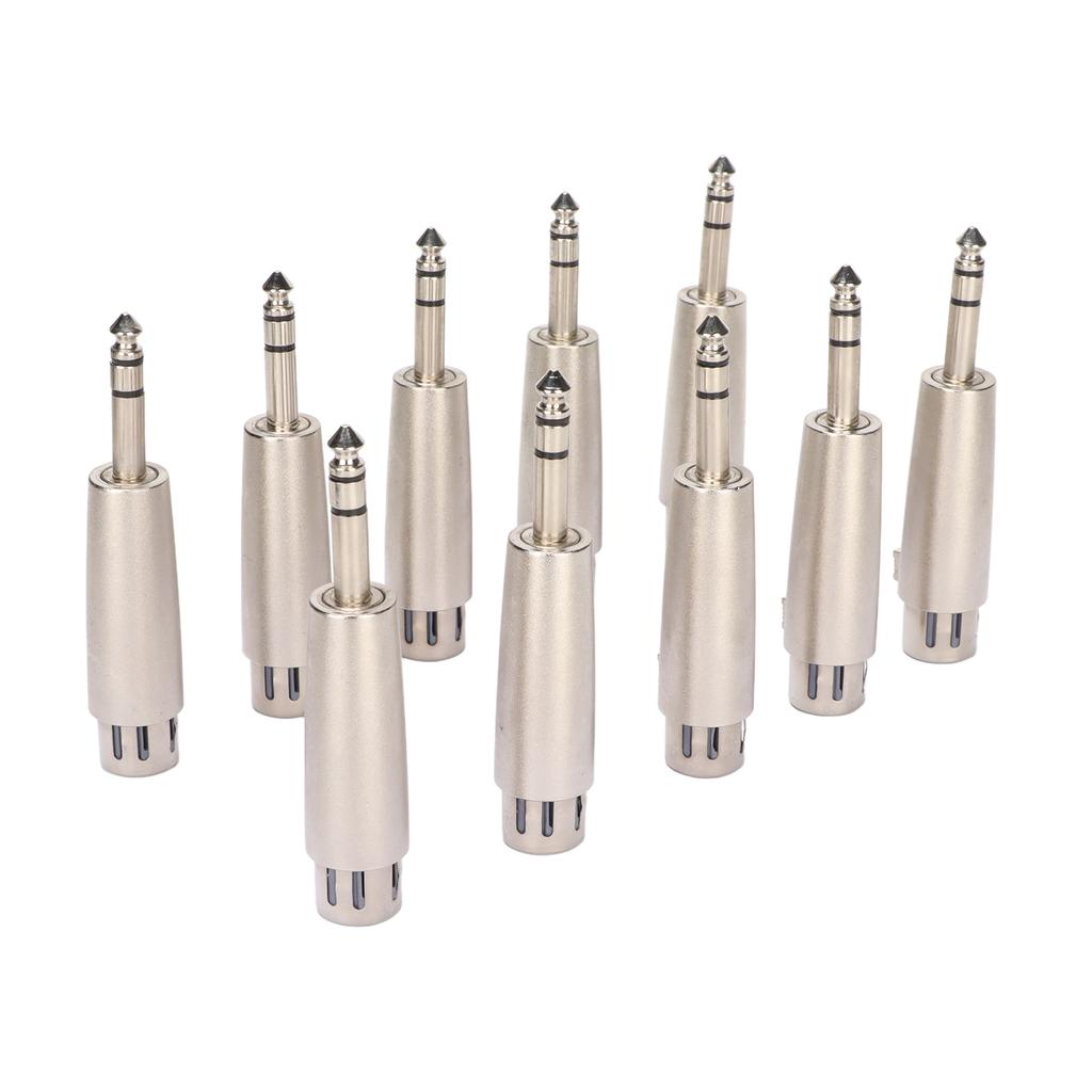 10pcs 14 TRS to XLR Female Adapter 3 Pin 6.5mm to XLR Female Stereo Balanced Connector