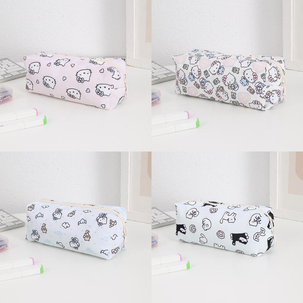 Cartoon Print Pencil Case With Large Capacity For Students And Makeup Storage