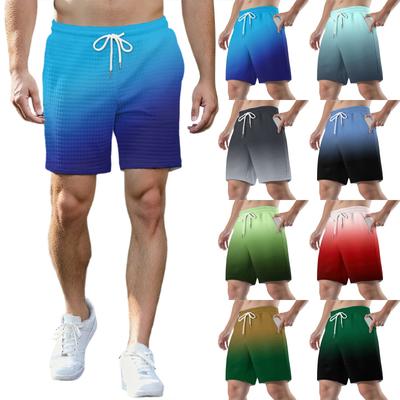 Men's Fashion Printed Sports Shorts Elastic Waistband Pocket Gym Shorts