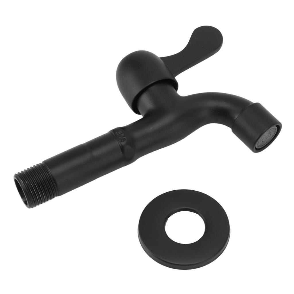 Water Faucet 304 Stainless Steel G1Celsius2 Caliber Wall Mounted     Single Cold Water Tap Black