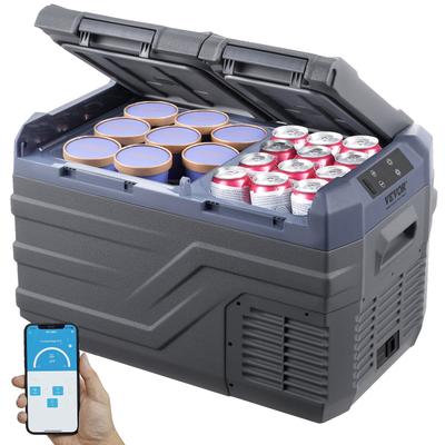VEVOR Car Refrigerator, 25 L Dual Zone Portable Freezer, 12 Volt Car Refrigerator Fridge, -4 Degrees F-68 Degrees F Adjustable Range