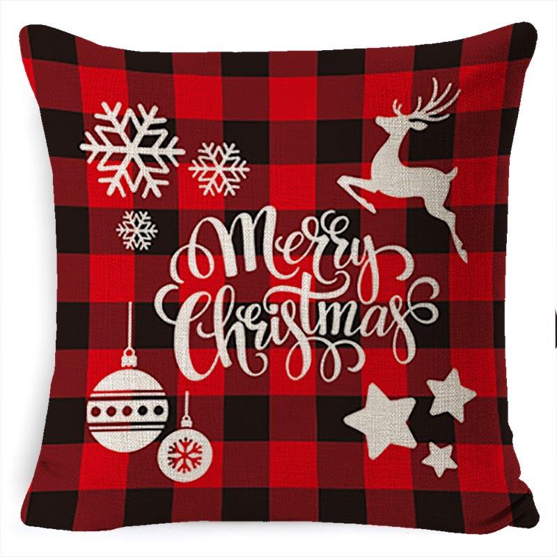 New Christmas Pillowcase Cushion Car Waist Protector Bedside Pillowcase Christmas Linen Pillowcase