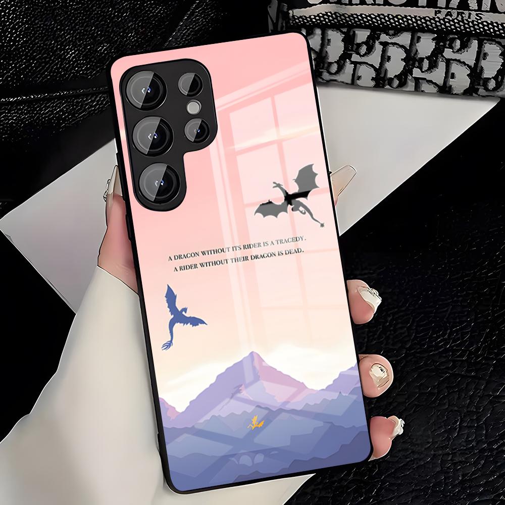 

Fourth Wing Dragon Phone Case For Samsung S26 S25 Plus S20 S20 Plus S22 Ultra S23 FE S21 Plus S21 Ultra Glass Cover Samsung S20 Ultra