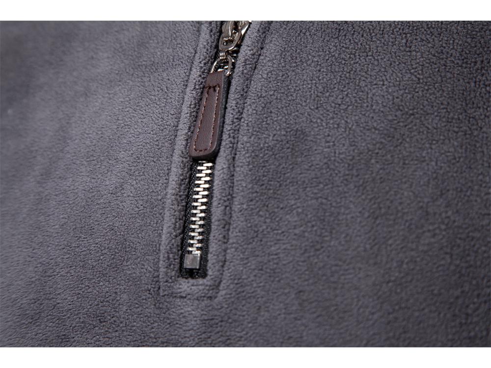 Hanorac Fleece cu Guler Înalt și Fermoar la Jumătate pentru Bărbați - Toamnă/Iarnă Versatil Mânecă Lungă Trend