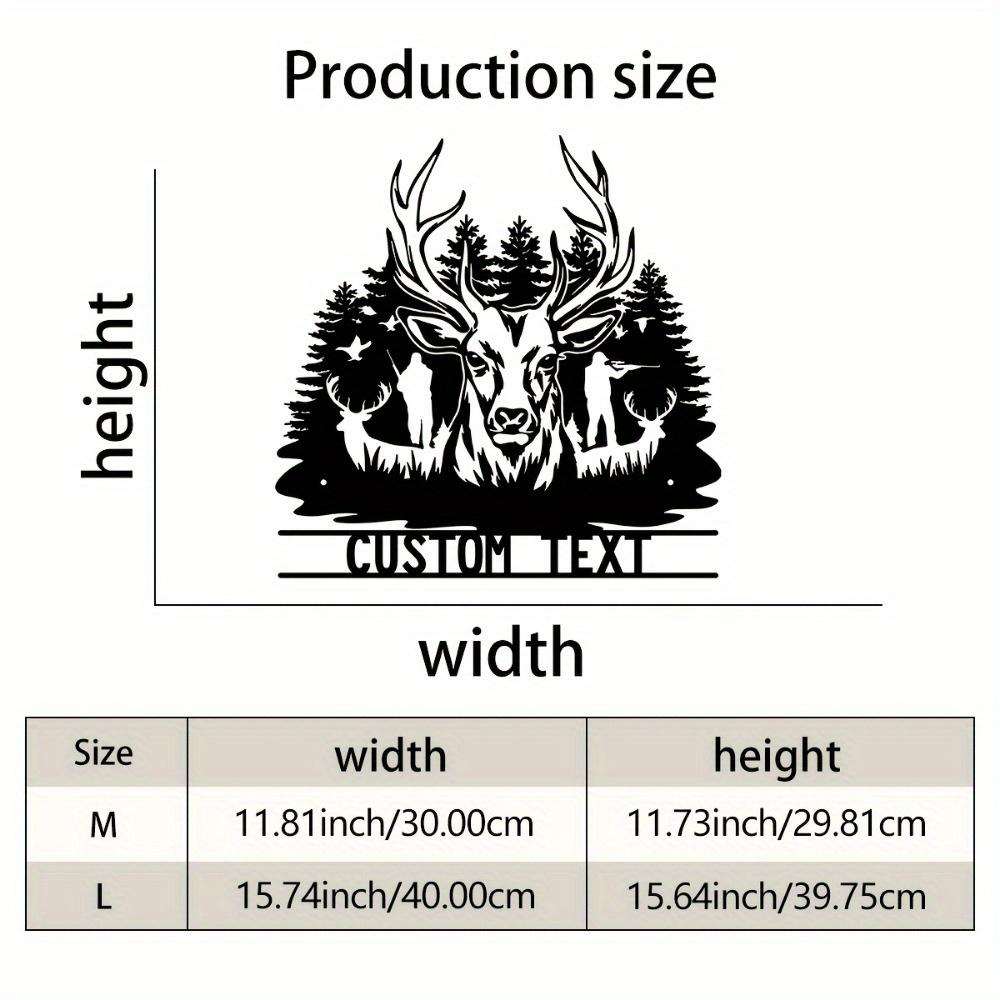 

Уникальный ручной работы металлический знак с оленем Персонализированный охотничий герб Имя Адрес Прочный для помещений и улицы Настенное крепление 30cm