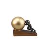 Retro Gold Abstract Artistic Gymnastics Weightlifting Ball, Figure Sculpture, Resin Crafts, Desktop Decorative Ornaments
