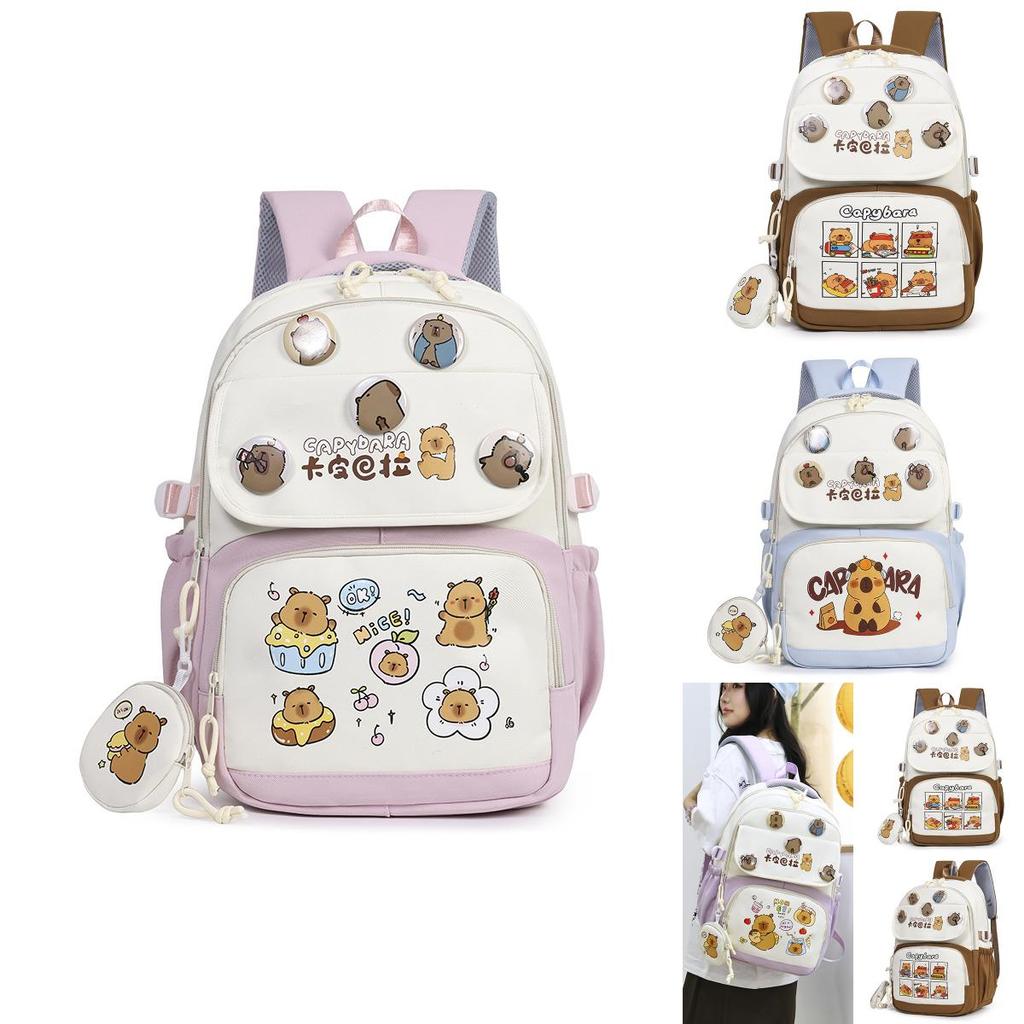 Capybara School Bag For Kids With Large Capacity And Cartoon Design For School Use