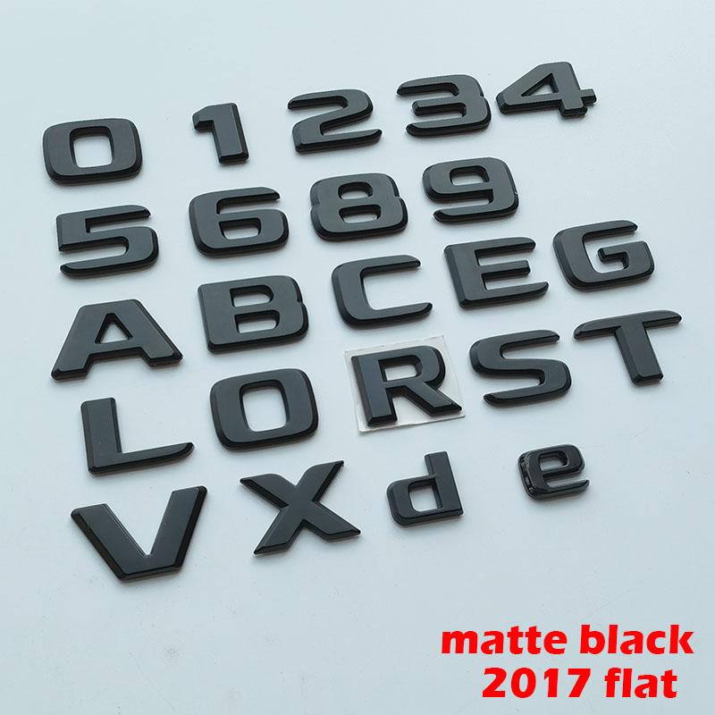 ABAL1 2.3cm DIY Flat Letters Numbers ABS Car Emblem for MB Since 2017 Trunk Nameplate Logo Sticker Chrome Glossy Matte Black