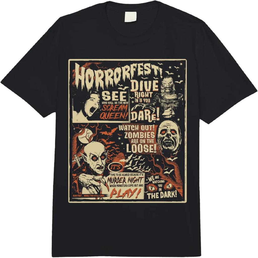 Vintage Horrorfest Poster Halloween Film Old Time Horror Comfort Colors Erwachsenen Schweres T-Shirt