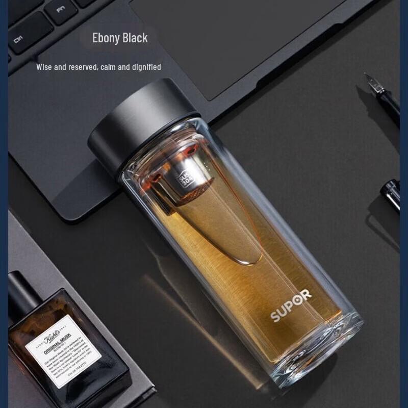 SUPOR Portable Double-Wall Glass Tea Cup