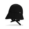 VARZAR VA Curved Oval Metal Bonnet Hat Black