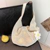 Trendy Hollow Out Weave Straw Bag Bohemian Beach Handbag Hollow Tote Bag Large Capacity Shopping Beach Bag