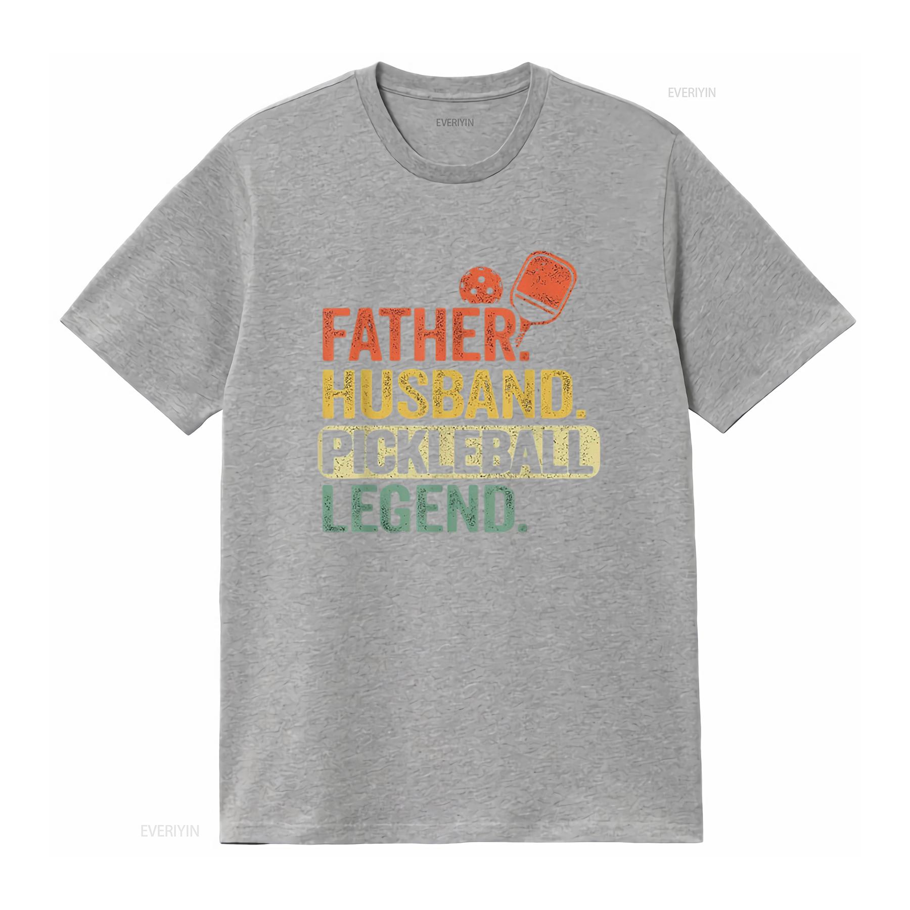 Отец Муж Легенда Пиклбола Дедушка Мужчины Пикл Болл Папа Футболка Черная 2XL винтажная Стиранная Дышащая Стильная мода Мягкая S