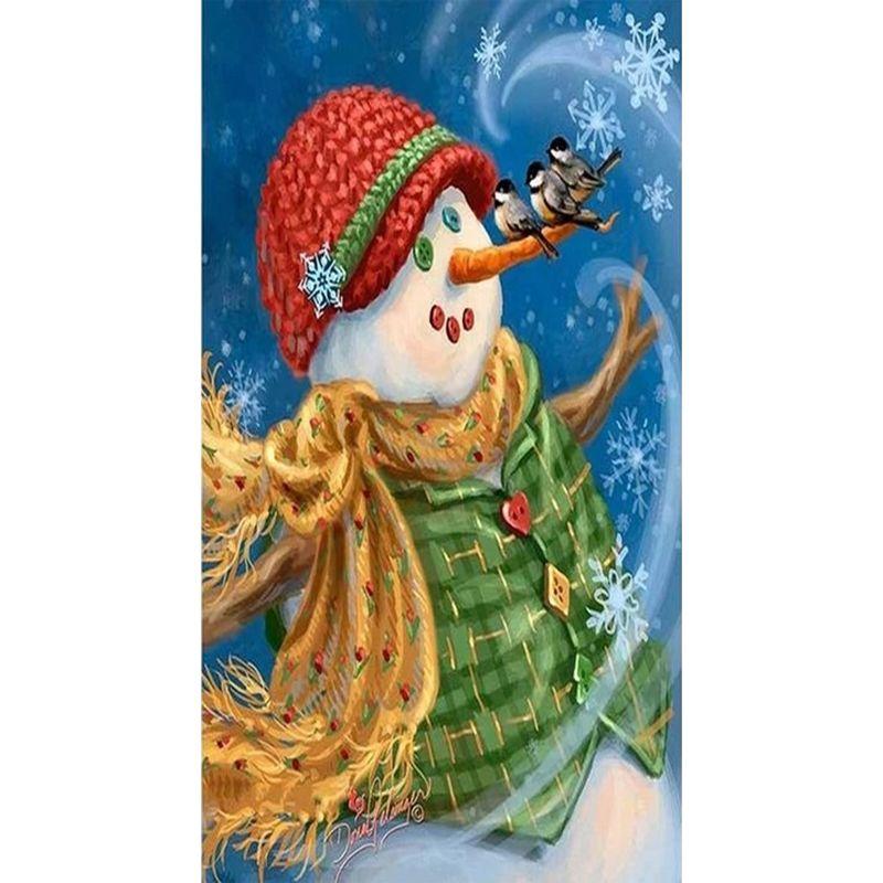 Full Round Drill Diamond Painting 5D Snowman Diamond Embroidery Winter Landscape Cross Stitch Home Decoration