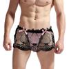 Men's Sissy Lace Skirted T-Back Frilly Bowknot Decor Crossdresser Underwear Lingerie