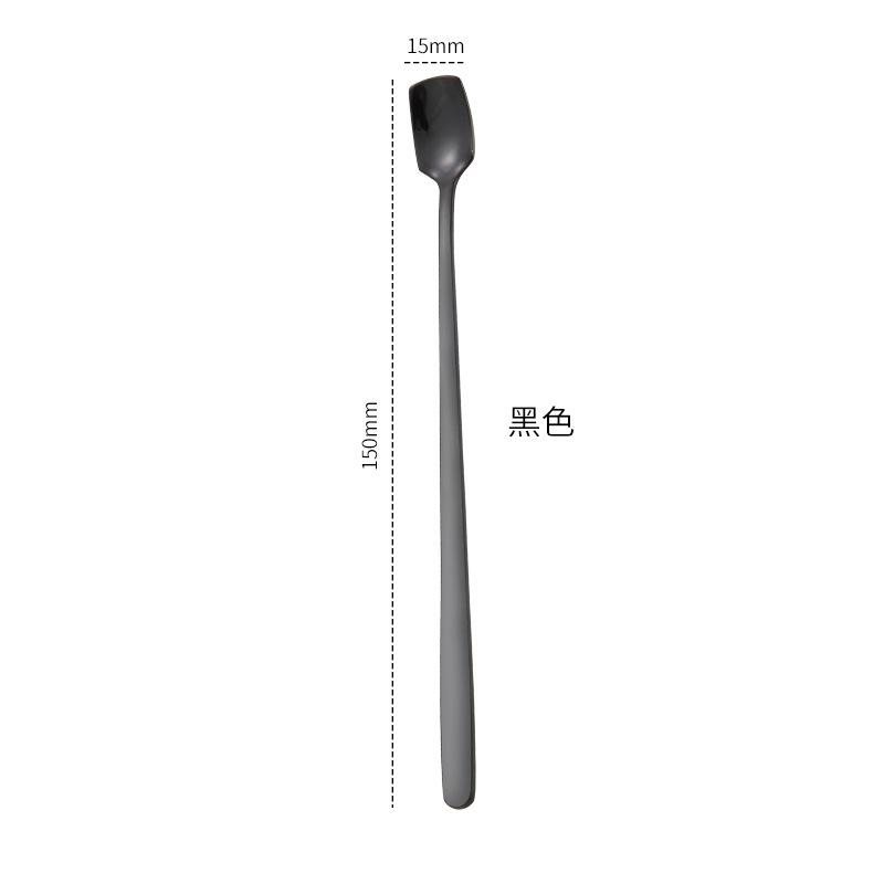 304 Stainless Steel Square Head Spoon Coffee Spoon Mug Spoon Long Handle Honey Mixing Spoon Gift Spoon Kitchen Accessories