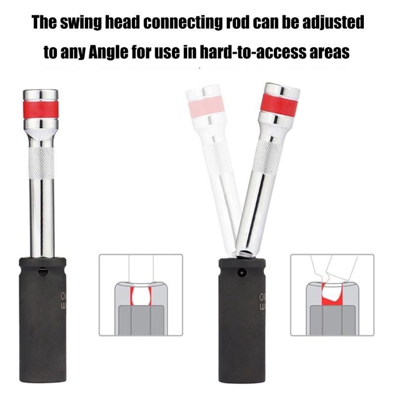 9 Piece Socket Extension Bar Set Spring Loaded Detent Ball Socket Adapters Tool for Automotive Repair & Maintenance