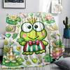 1PC Keroppi Print Flannel Blanket, High Quality All Seasons, Home Decor, Warmth and Comfort, Perfect for Christmas Gifts