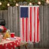 Patriotic Decorations Wreath & Flag Banner, 3D Star Hanging Ornaments for Front Door, Weatherproof Porch Hanging, Outdoor Wall Sign for Independence