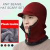 Winter Plush Balaclava Knitted Hat with Zipper Warm Thicken Isor Hats Ear Mask Neckwarmer Cap Outdoor Bicycle Motorcycle Mask