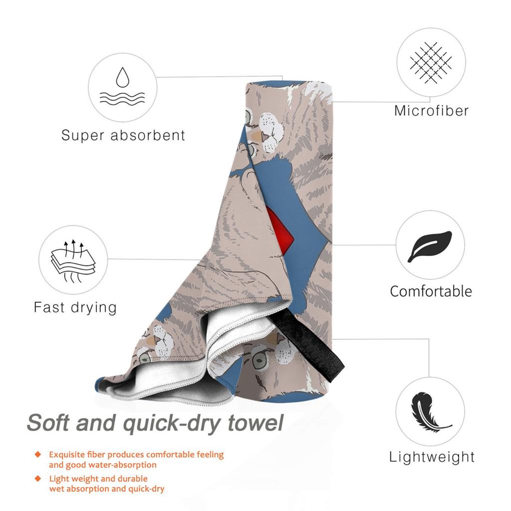 Gray Ginger And Siamese Kittens Cats Beach Towel Soft Microfiber Quick Dry Absorbent Quick Towels For Bath