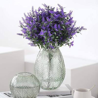 8 Bündel 35CM Künstliche Lavendelblumen Kunstpflanze Außendekoration Hochzeits-Tischblumengesteck DIY Grüne Kunstpflanze