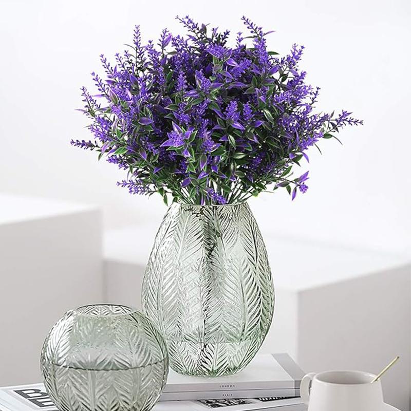 8 Bundles 35CM Artificial Lavender Flowers Fake Plant Outdoor Decoration Wedding Table Flower Arrangement DIY Green Fake Plant