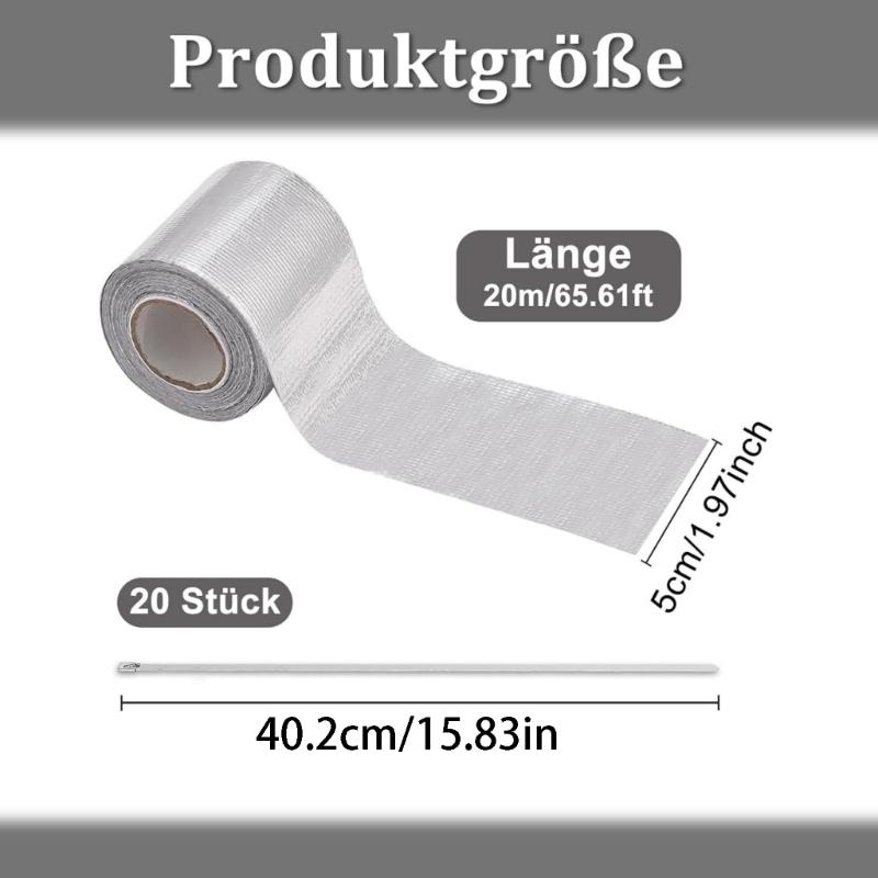 Reflective Aluminum Foil Tape For Engine And Exhaust Wrapping With 20 Rustless Steel Cable Ties for Automotive