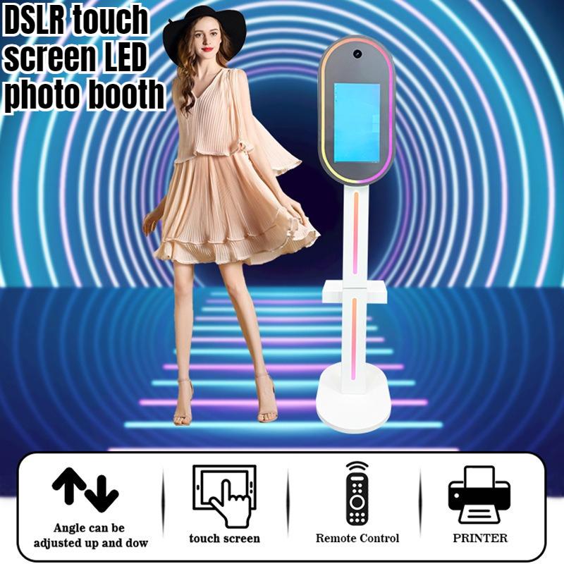 Cabina Foto LED pentru Aparat Foto DSLR cu Ecran Tactil de 15,6 inch și Lumină Inelară, cu Cutie de Zbor, pentru Crăciun, Aniversări, Petreceri