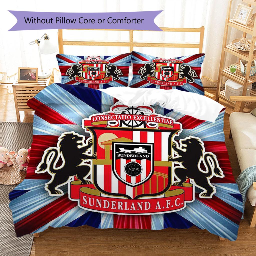 Sunderland AFC Pattern Bedding,Quilt Set Quilt Cover Pillowcase Home Birthday Gift(1 * duvet cover + 2 * pillowcase, without core)