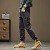 Men's Slim Fit Elastic Embossed Jeans - Black European Autumn/Winter Collection