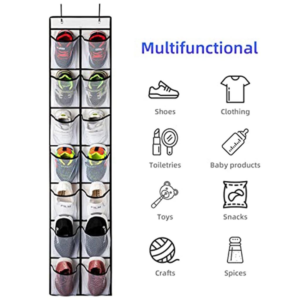2pcs -Tier over Door Shoe Organizer, Large Deep Pockets,Ideal for Sneakers and Boots Organizing Bags