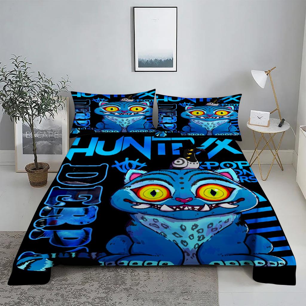 K-Pop D-Demon Hunters 3D Digitální plochá sada potisku Ložnice Prostěradlo Povlak na polštář Ložní souprava pro domácí dekoraci