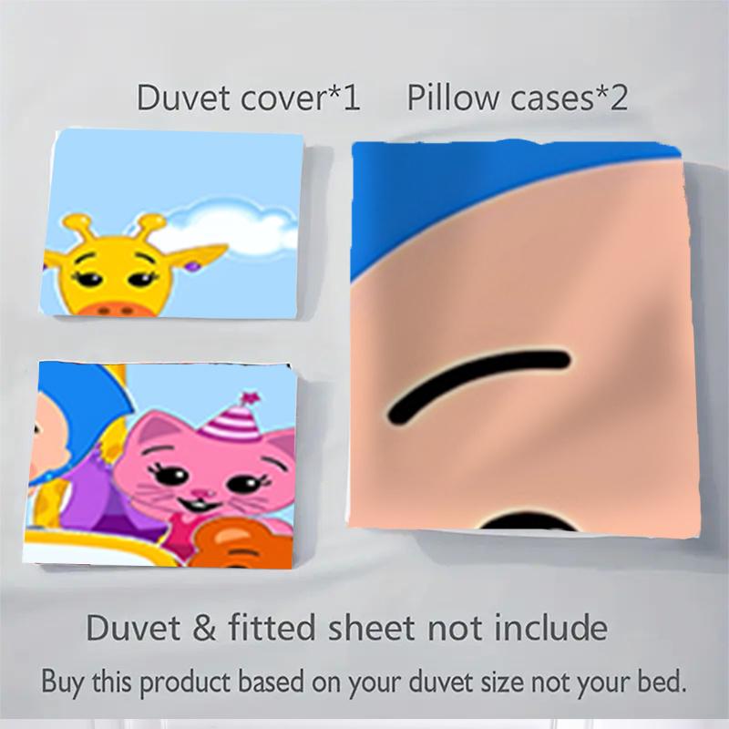 3pcs Brighten Up Your Space with Our Colorful Animal Friends Home Bedding Set-Perfect for Any Occasion!1202238a